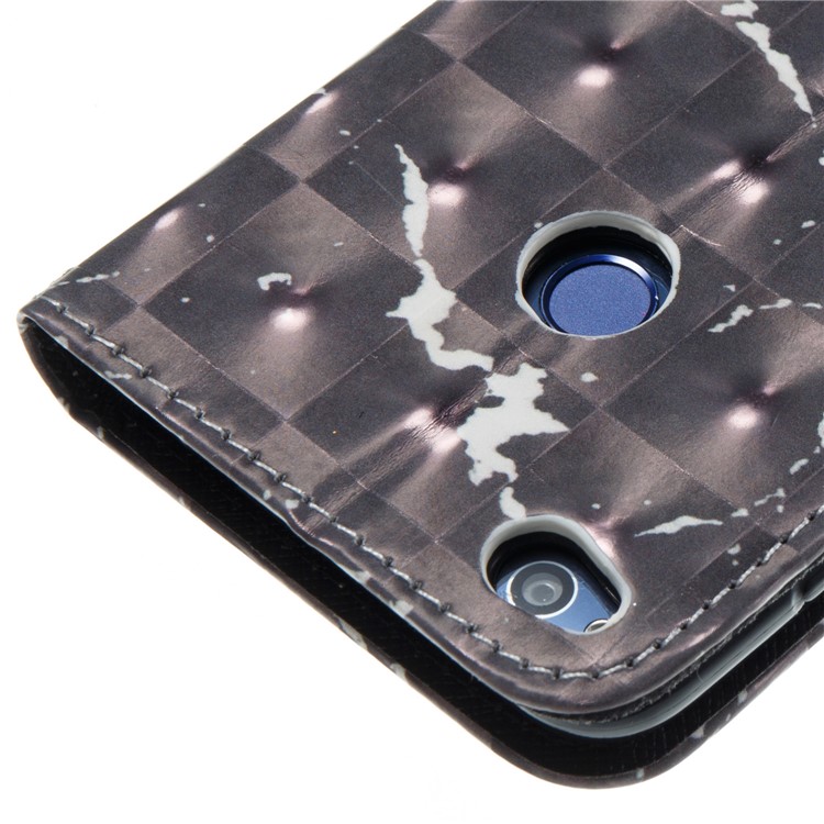 Marble Pattern Wallet Stand Leather Phone Case for Huawei P8 Lite (2017) / Honor 8 Lite - Black-5
