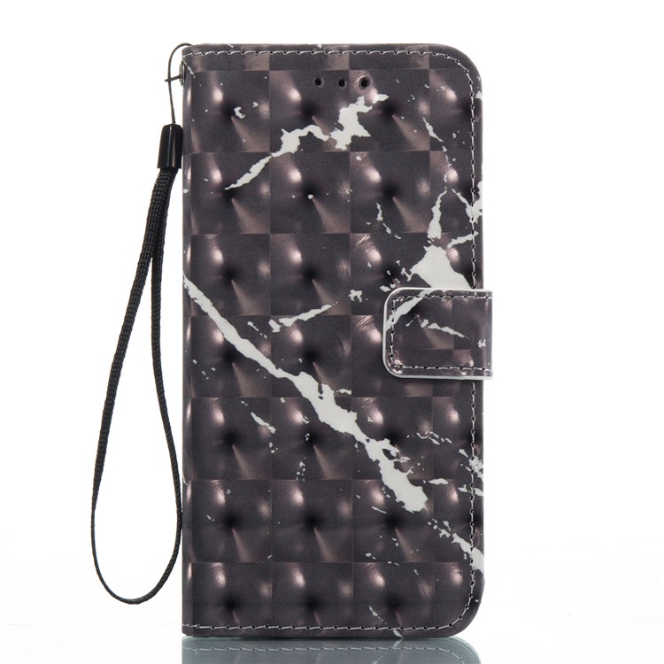 Marble Pattern Wallet Stand Leather Phone Case for Huawei P8 Lite (2017) / Honor 8 Lite - Black-6