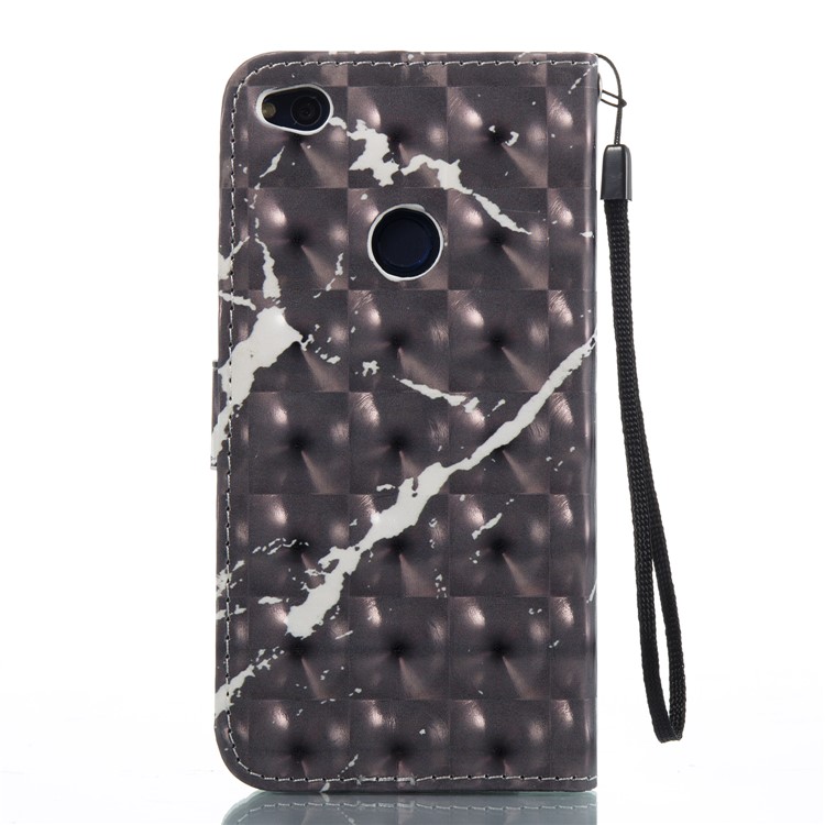 Marble Pattern Wallet Stand Leather Phone Case for Huawei P8 Lite (2017) / Honor 8 Lite - Black-7