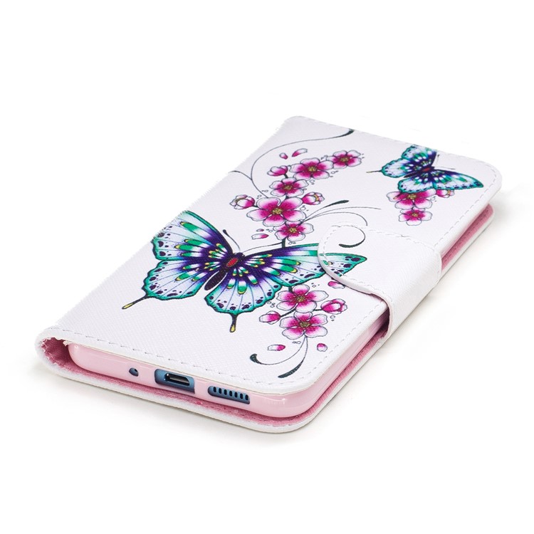 Pattern Printing Wallet Stand Leather Case with Magnet for Huawei P10 Lite - Butterfly Flower-6