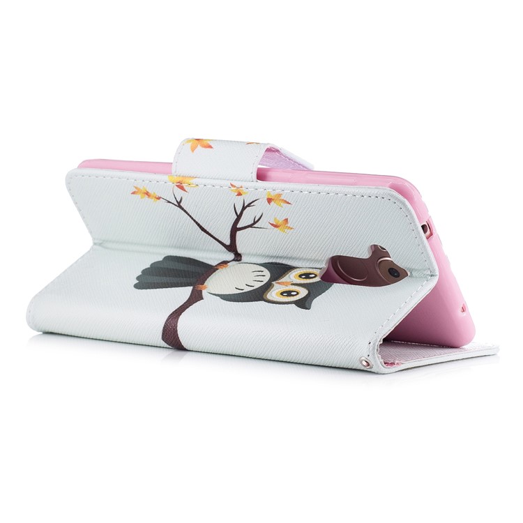 Pattern Printing Magnetic Leather Wallet Phone Casing with Stand for Huawei Honor 6c - Owl-4