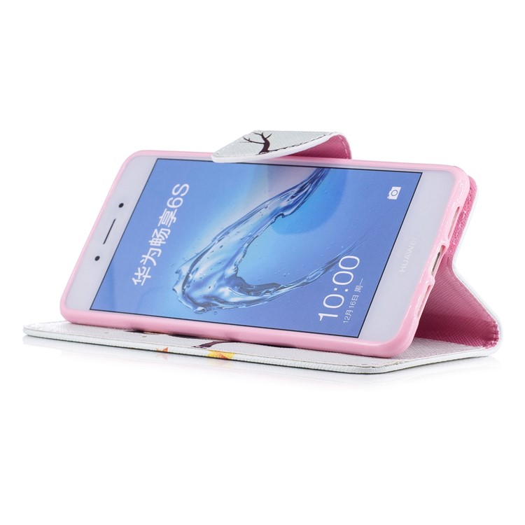 Pattern Printing Magnetic Leather Wallet Phone Casing with Stand for Huawei Honor 6c - Owl-5