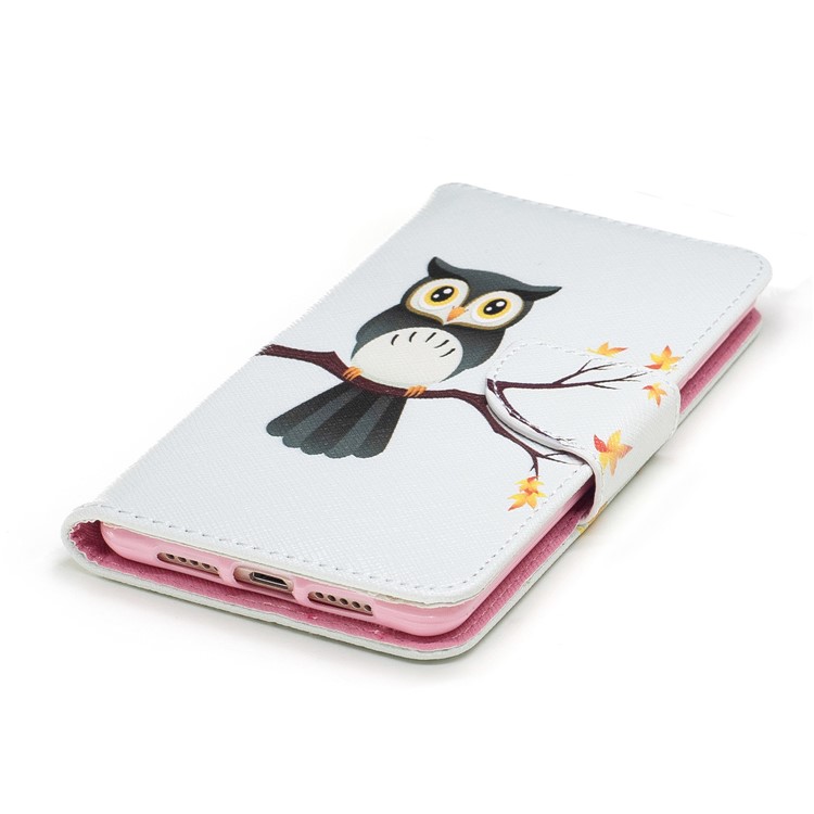 Pattern Printing Magnetic Leather Wallet Phone Casing with Stand for Huawei Honor 6c - Owl-6