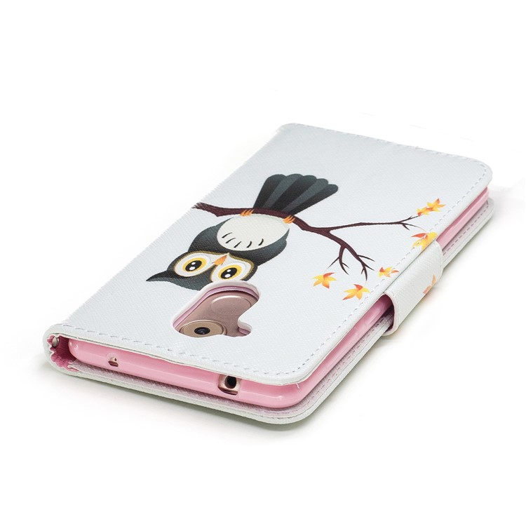 Pattern Printing Magnetic Leather Wallet Phone Casing with Stand for Huawei Honor 6c - Owl-7