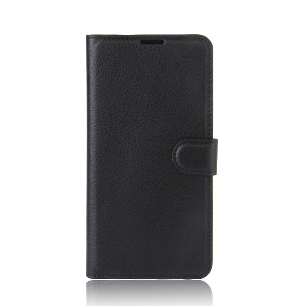 Pour Huawei Y5 (2017) / Y6 (2017) Litchi Texture PU En Cuir PU Slots Stand Stand Coffre De Téléphone - Noir