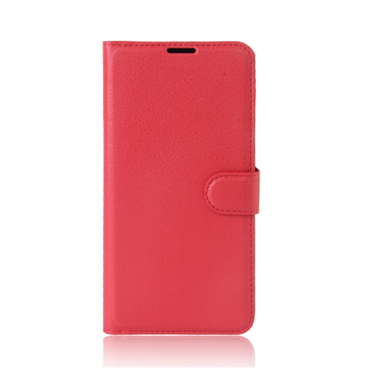 For Huawei Y5 (2017) / Y6 (2017) Litchi Texture PU Leather Card Slots Stand Phone Casing Cover - Red-2