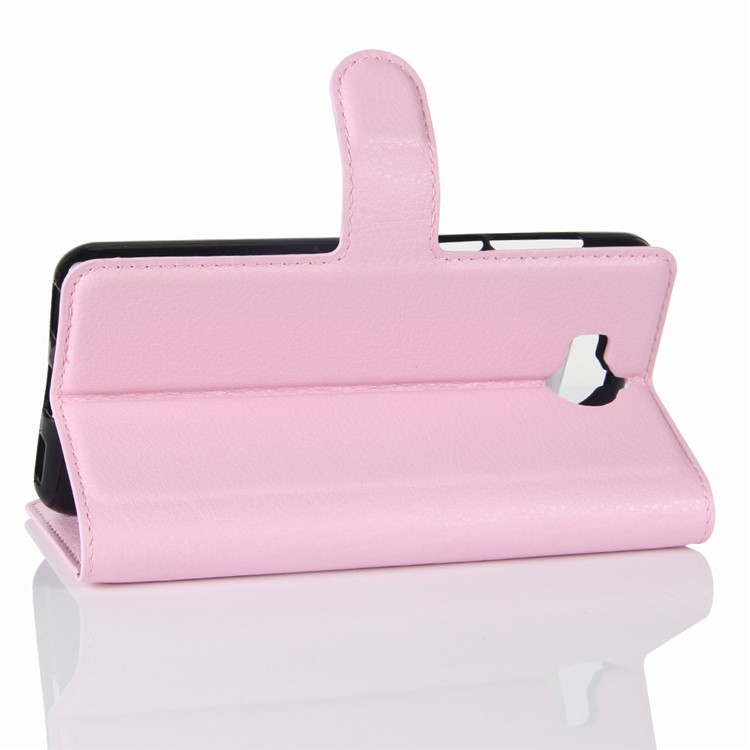 For Huawei Y5 (2017) / Y6 (2017) Litchi Texture PU Leather Card Slots Stand Phone Shell - Pink-5