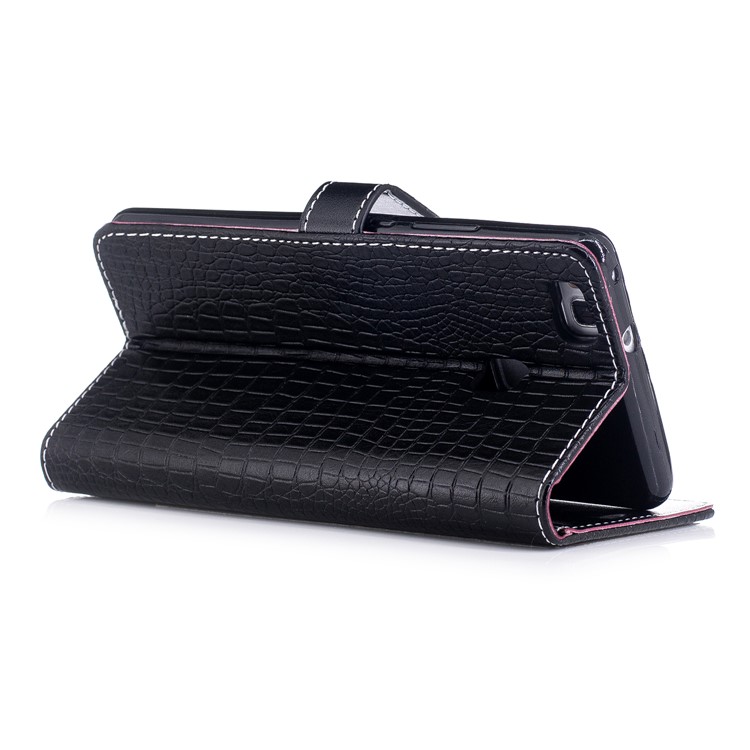 Crocodile Texture Wallet Leather Stand Mobile Case for Huawei P9 Lite/G9 Lite - Black-4