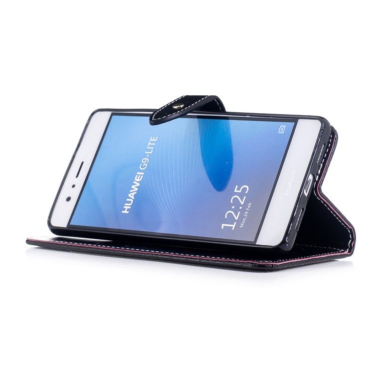 Crocodile Texture Wallet Leather Stand Mobile Case for Huawei P9 Lite/G9 Lite - Black-5