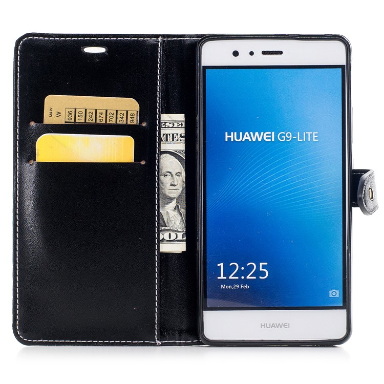 Crocodile Texture Wallet Leather Stand Mobile Case for Huawei P9 Lite/G9 Lite - Black-8