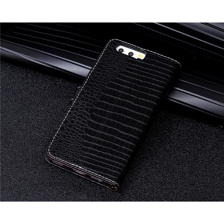 Crocodile Texture Stand Leather Wallet Mobile Phone Casing for Huawei P10 - Black-10