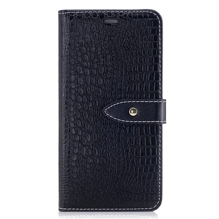 Crocodile Texture Stand Leather Wallet Mobile Phone Casing for Huawei P10 - Black-2