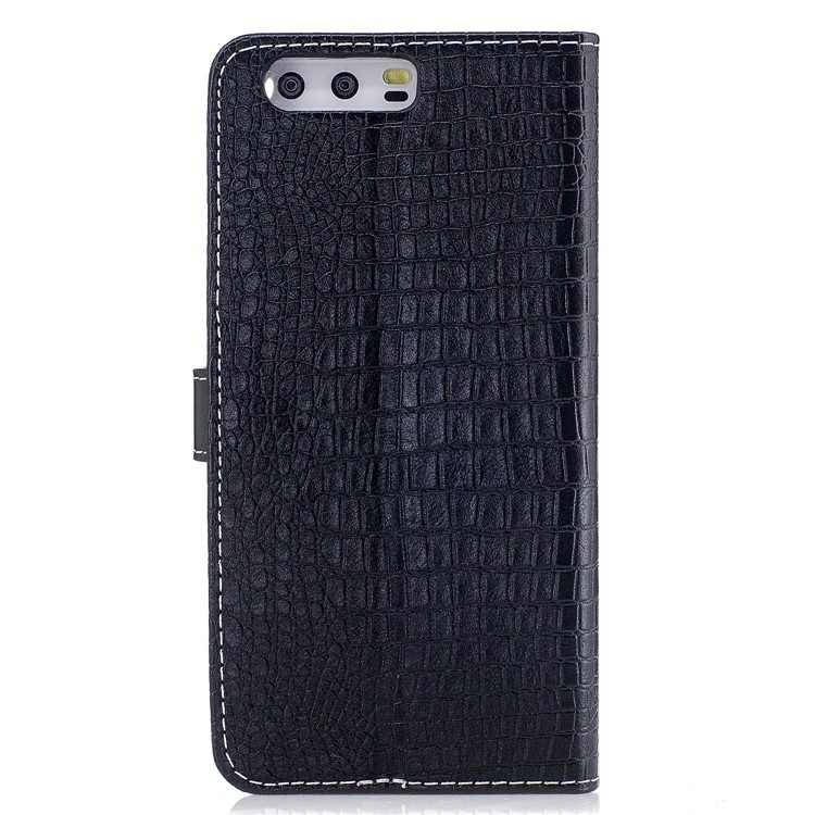 Crocodile Texture Stand Leather Wallet Mobile Phone Casing for Huawei P10 - Black-3