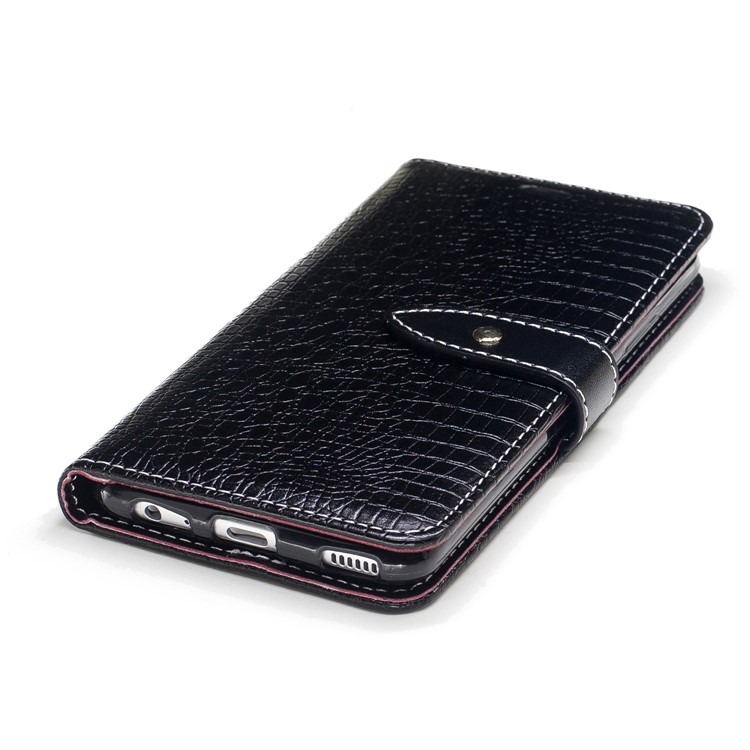 Crocodile Texture Stand Leather Wallet Mobile Phone Casing for Huawei P10 - Black-6