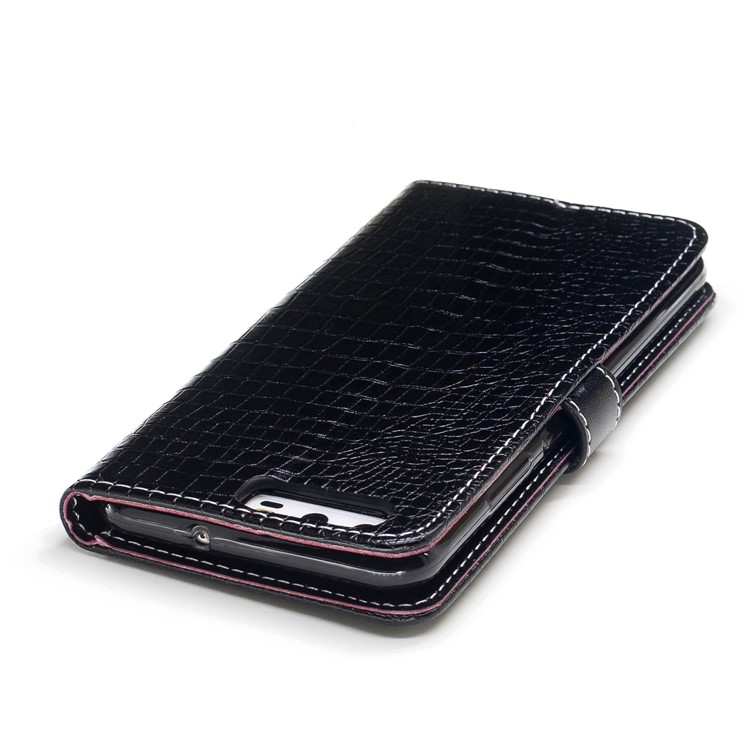 Crocodile Texture Stand Leather Wallet Mobile Phone Casing for Huawei P10 - Black-7