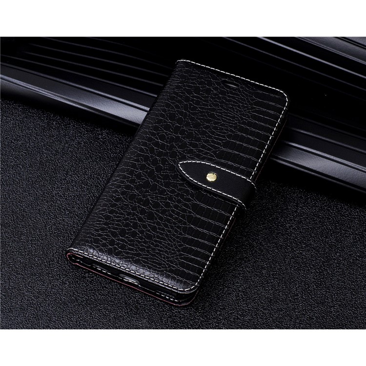 Crocodile Texture Stand Leather Wallet Mobile Phone Casing for Huawei P10 - Black-9