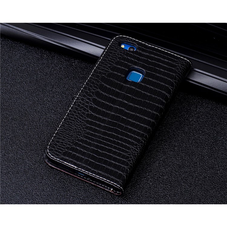Crocodile Grain Wallet PU Leather Stand Protective Case for Huawei P10 Lite - Black-10