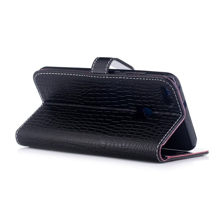 Crocodile Grain Wallet PU Leather Stand Protective Case for Huawei P10 Lite - Black-4