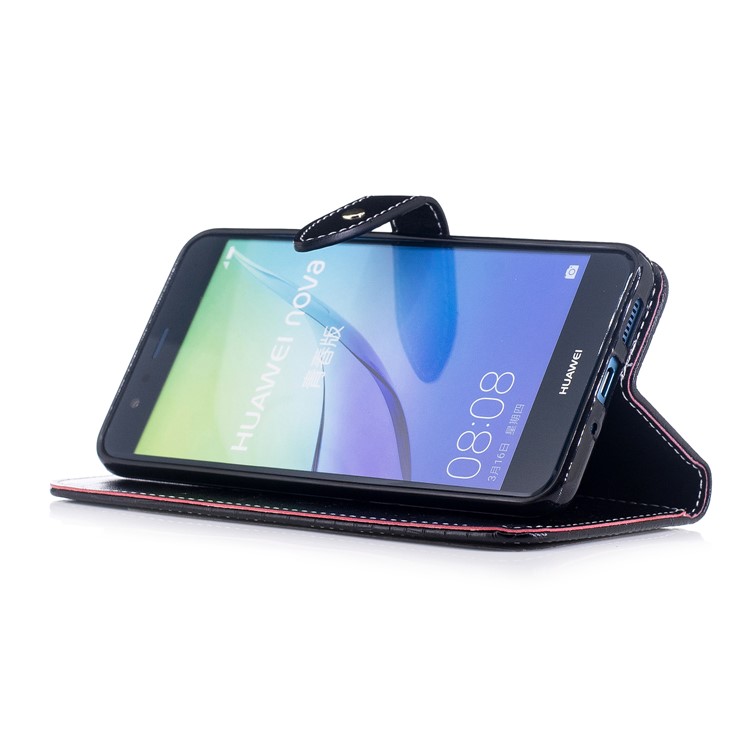 Crocodile Grain Wallet PU Leather Stand Protective Case for Huawei P10 Lite - Black-5