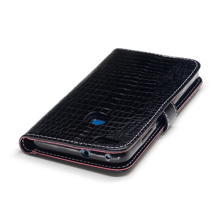 Crocodile Grain Wallet PU Leather Stand Protective Case for Huawei P10 Lite - Black-7