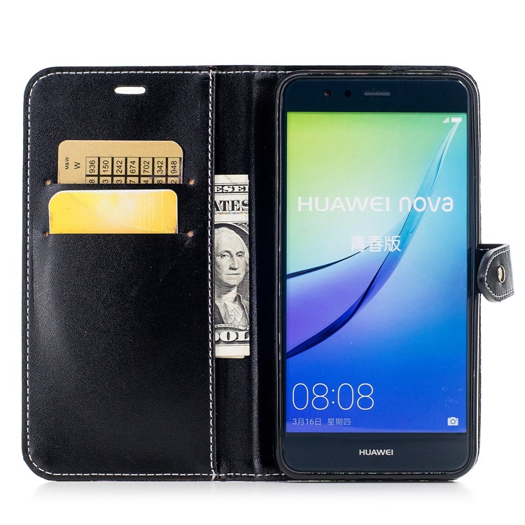 Crocodile Grain Wallet PU Leather Stand Protective Case for Huawei P10 Lite - Black-8
