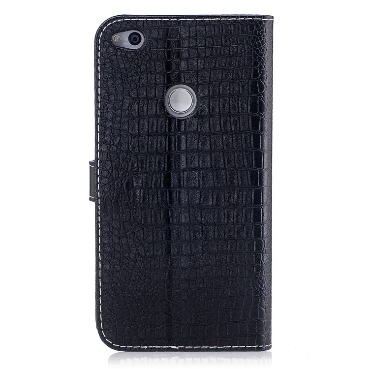 Crocodile Texture Wallet Leather Stand Mobile Phone Case for Huawei P8 Lite (2017)/Honor 8 Lite - Black-3