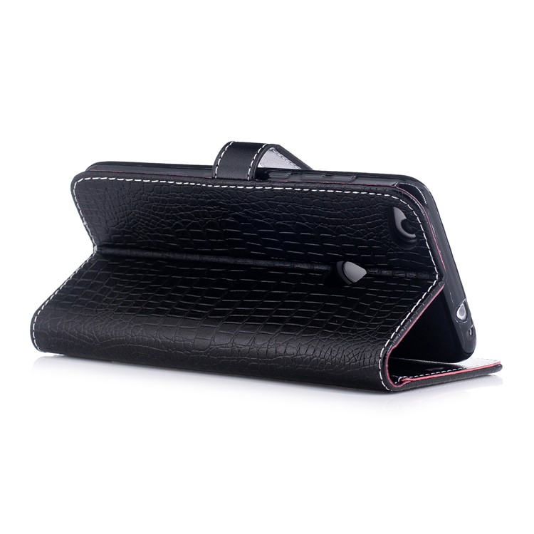 Crocodile Texture Wallet Leather Stand Mobile Phone Case for Huawei P8 Lite (2017)/Honor 8 Lite - Black-4