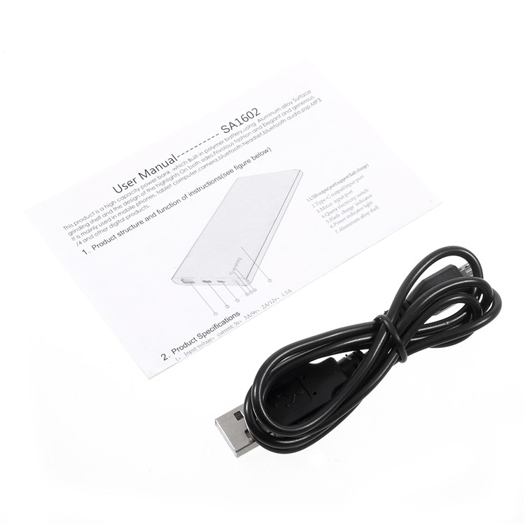 LED Light USB +Type-C Two-way QC 2.0 Power Bank (8000mAh) - Rose Gold-10