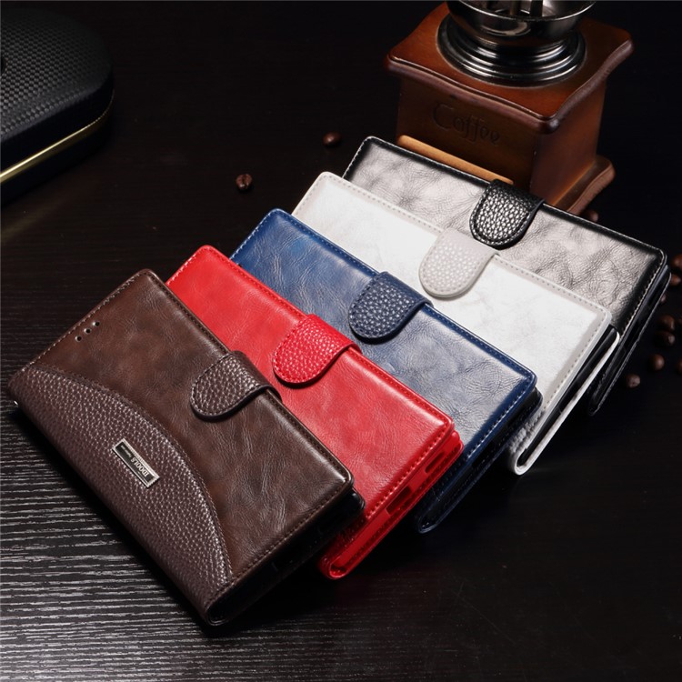 Splicing Litchi Texture Leather Wallet Case for Huawei Honor 9 - Black-4