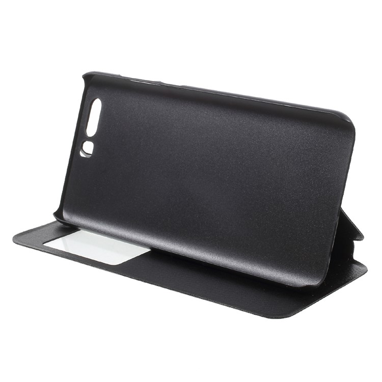 View Window Leather Stand Case for Huawei Honor 9 - Black-3