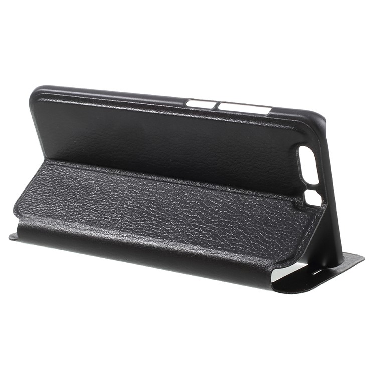 View Window Leather Stand Case for Huawei Honor 9 - Black-4