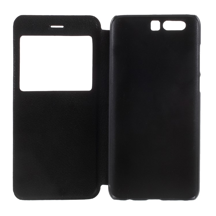View Window Leather Stand Case for Huawei Honor 9 - Black-5