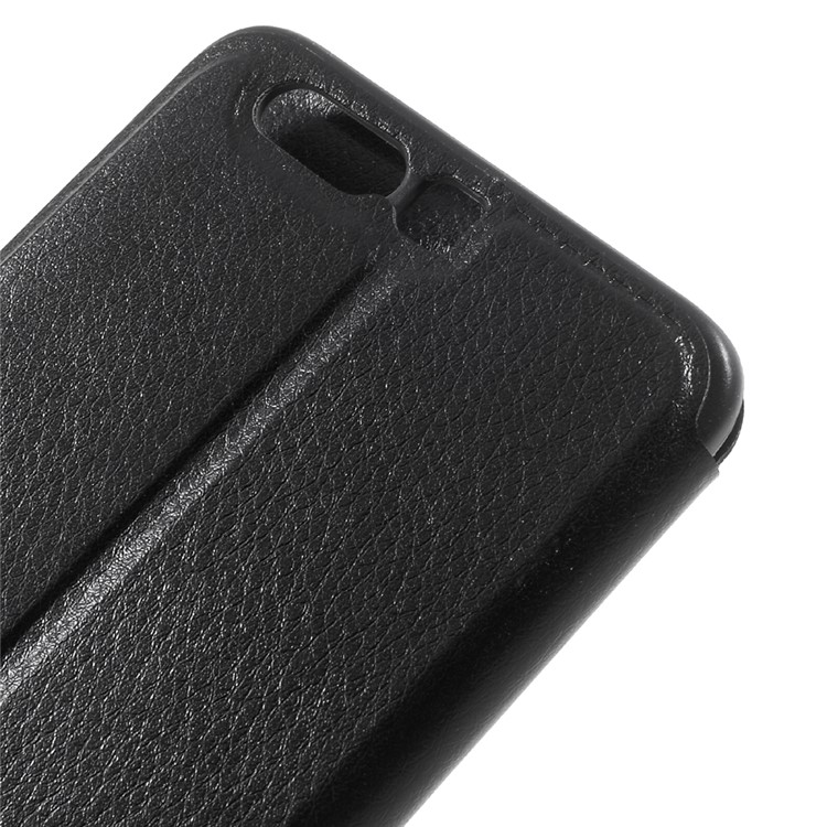 View Window Leather Stand Case for Huawei Honor 9 - Black-7