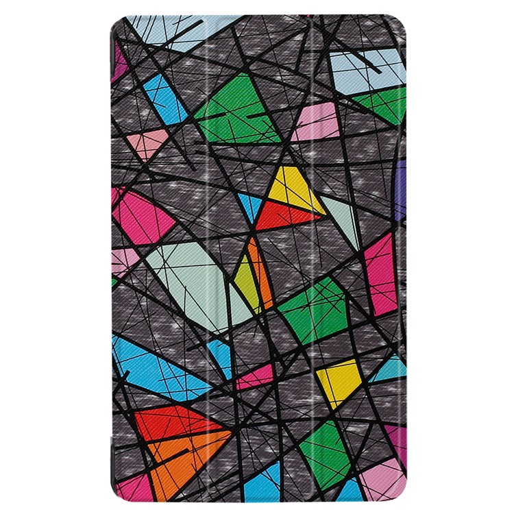 Printing Pattern Tri-fold Leather Case for Huawei MediaPad T3 7.0 - Geometric Pattern and Lines-2