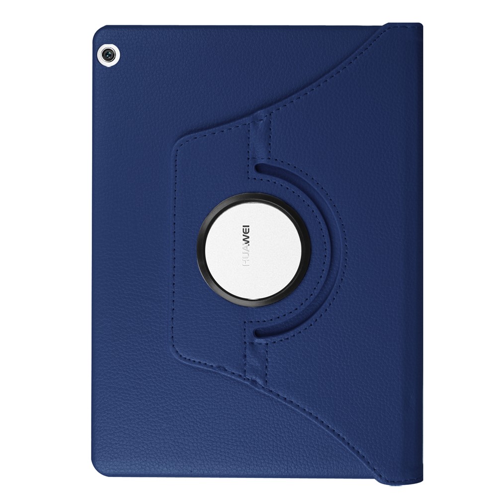 For Huawei MediaPad M3 Lite 10 Litchi Smart PU Leather Rotary Stand Protective Cover with Elastic Band - Dark Blue-2