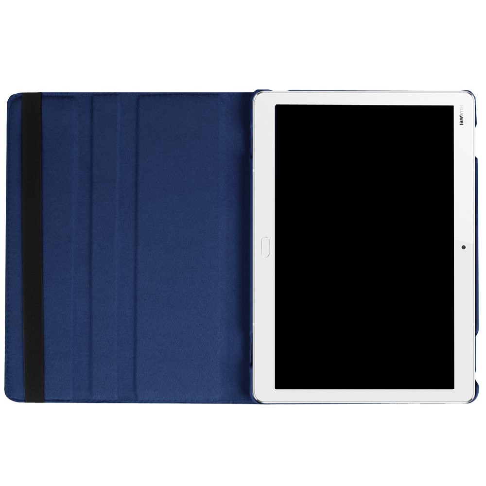 For Huawei MediaPad M3 Lite 10 Litchi Smart PU Leather Rotary Stand Protective Cover with Elastic Band - Dark Blue-4