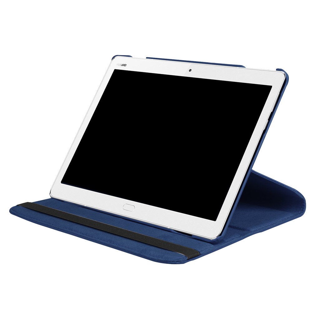 For Huawei MediaPad M3 Lite 10 Litchi Smart PU Leather Rotary Stand Protective Cover with Elastic Band - Dark Blue-5