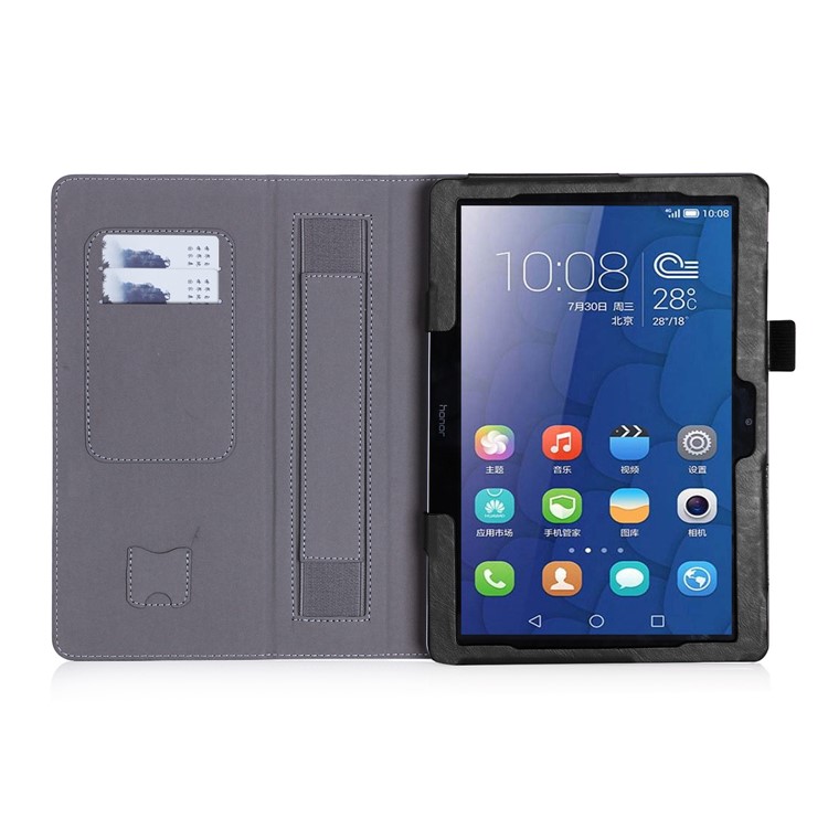 PU Leather Card Holder Stand Tablet Cover for Huawei MediaPad T3 10/Huawei Honor Play Pad 2 9.6-inch - Black-2