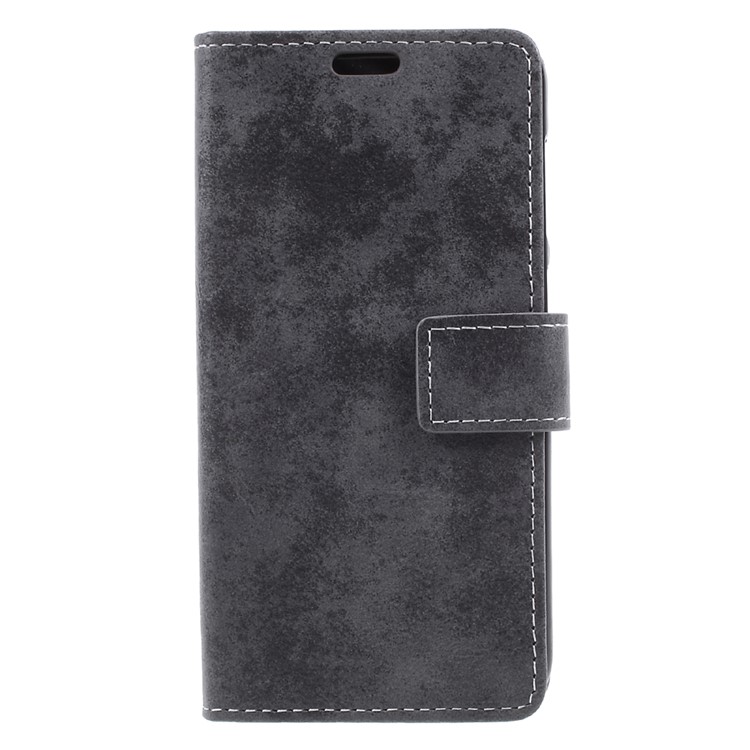 Vintage Style Wallet PU Leather Stand Mobile Phone Shell for Huawei Enjoy 7 - Black-3