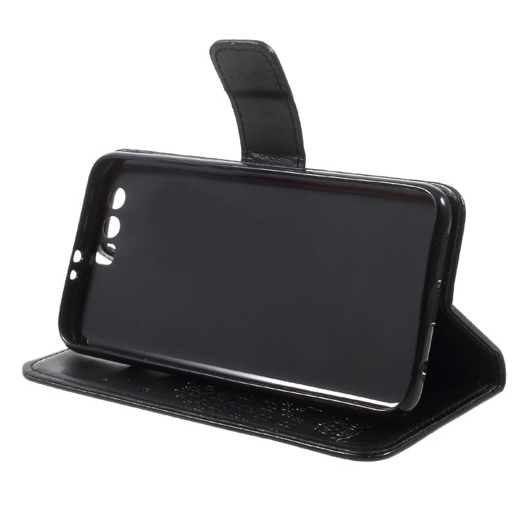 Imprint Tree Owl Magnetic Wallet PU Leather Stand Cover for Huawei Honor 9 - Black-4