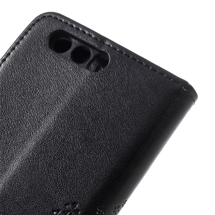 Carteira Magnética da Coruja da Árvore de Impressão Tampa de Couro PU Para Huawei Honor 9 - Preto