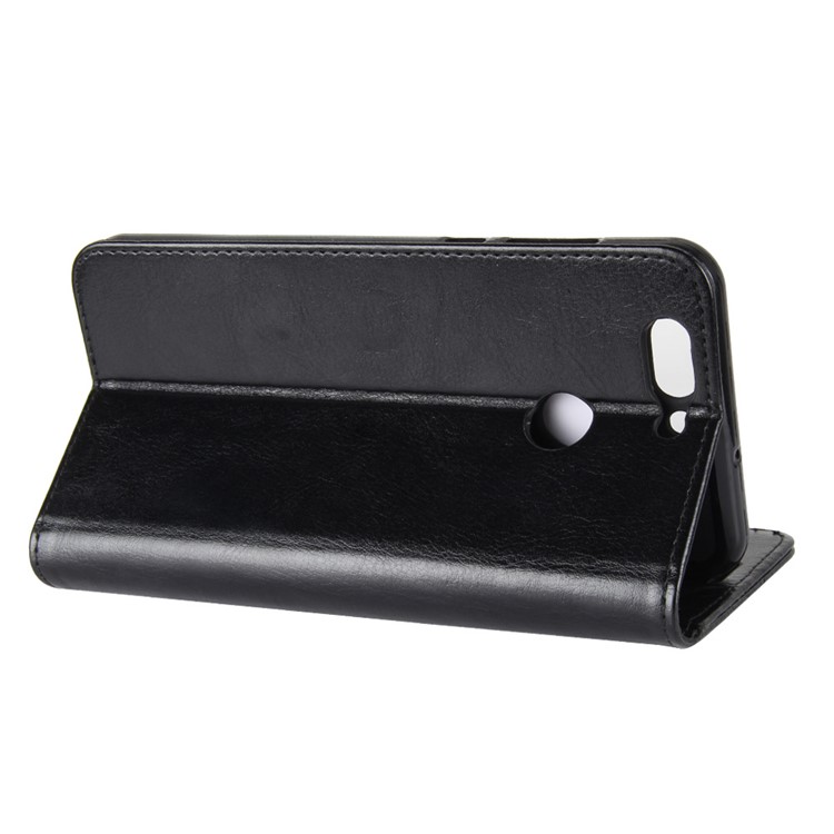 Crazy Horse Wallet Stand Leather Folio Mobile Phone Cover for Huawei nova 2 plus - Black-6