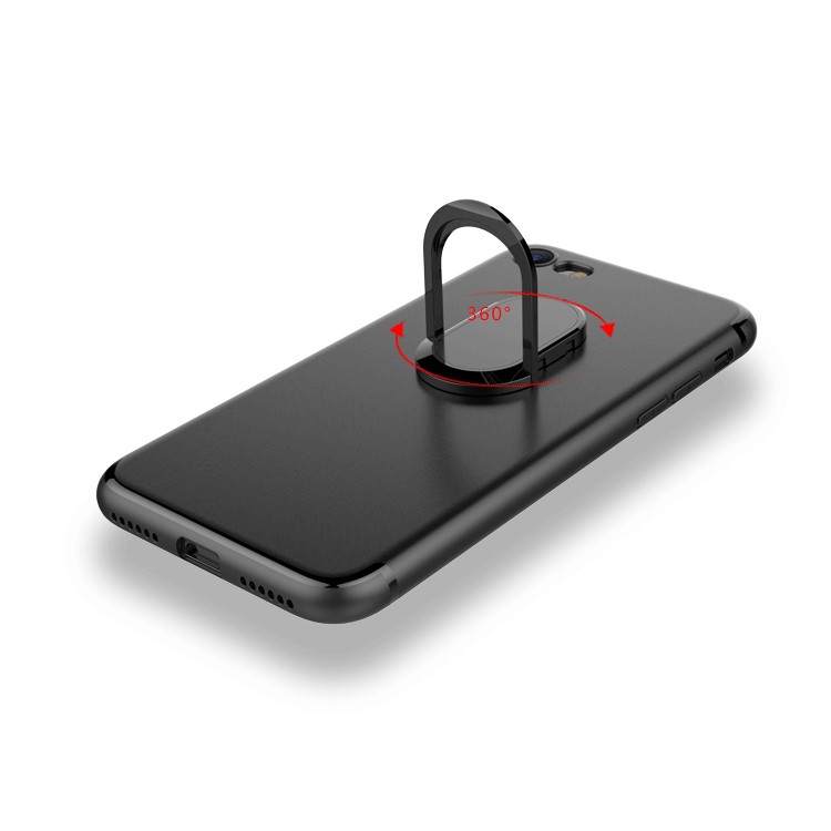 Magnetic Adsorption Car Bracket Ring Holder TPU Back Phone Case for Huawei P10 - Black-9