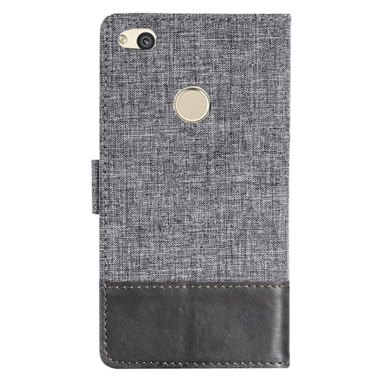 MUXMA for Huawei P8 Lite (2017) / Honor 8 Lite Leather Canvas Splicing Stand Mobile Phone Casing - Grey-3