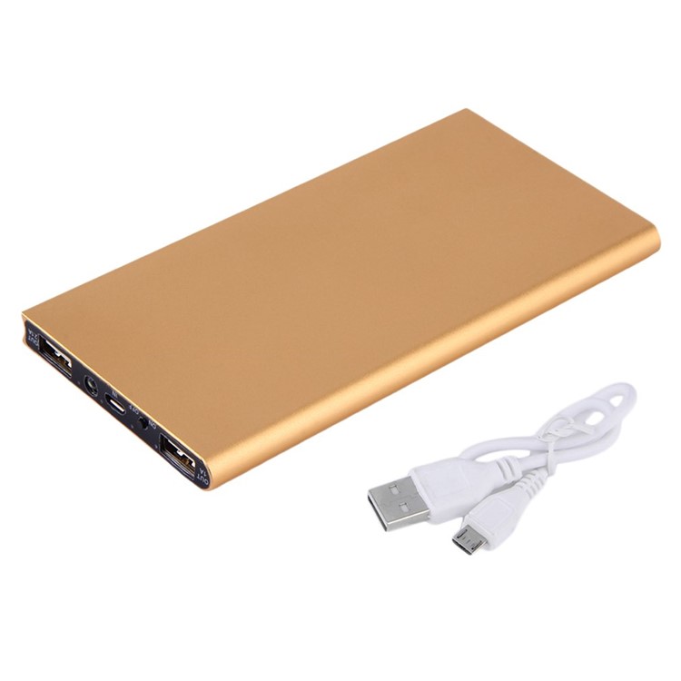 20000mah Dual USB Ultra-thin Portable Power Bank for Phones and Tablets - Gold-1