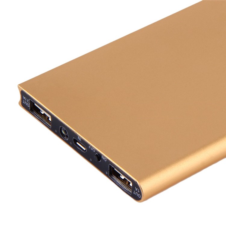 20000mah Dual USB Ultra-thin Portable Power Bank for Phones and Tablets - Gold-5