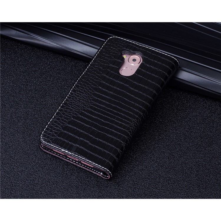 Crocodile Texture PU Leather Wallet Mobile Casing for Huawei Honor 6c - Black-10