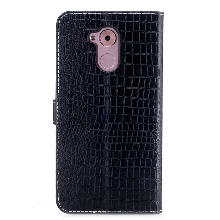 Crocodile Texture PU Leather Wallet Mobile Casing for Huawei Honor 6c - Black-3