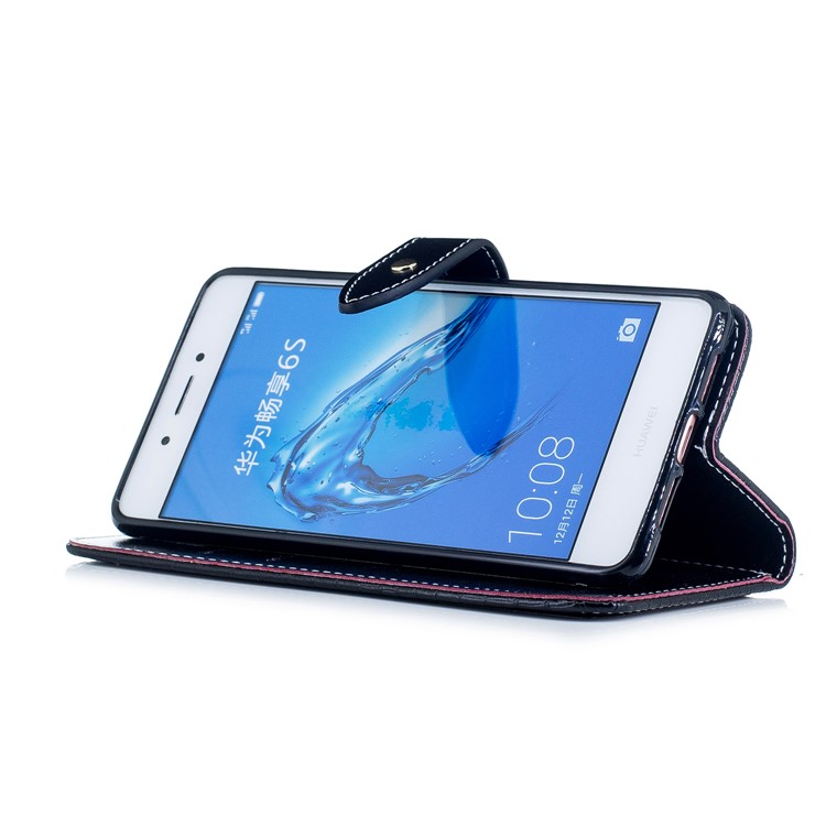 Crocodile Texture PU Leather Wallet Mobile Casing for Huawei Honor 6c - Black-5