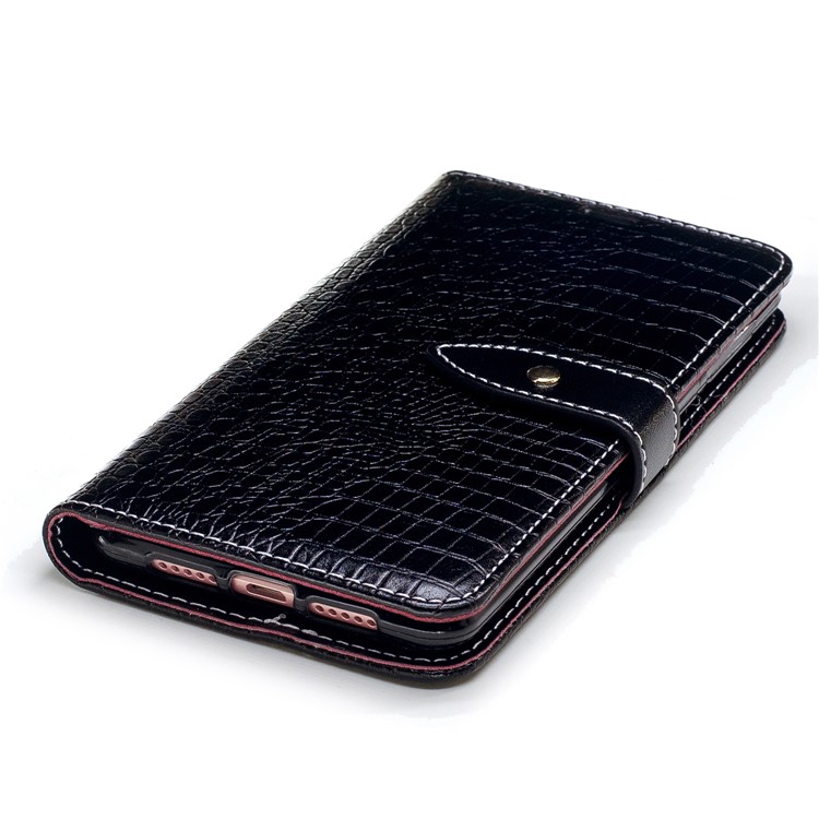 Crocodile Texture PU Leather Wallet Mobile Casing for Huawei Honor 6c - Black-6